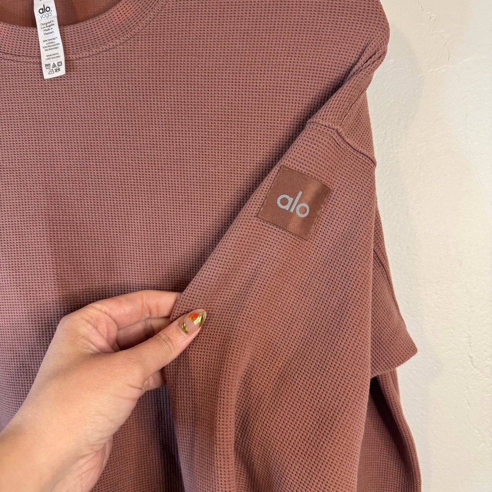 ALO Yoga Warm Brown Crewneck Sweater XS - Picture 2 of 6